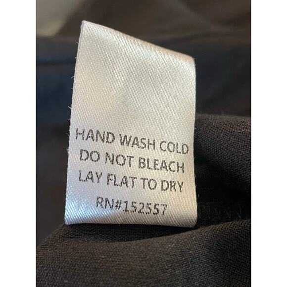 Polagram Black jumpsuit zip front short sleeve with tie sash , pockets, Medium - Picture 6 of 10